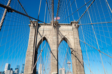 New York City, United States - January 2, 2020: Brooklyn bridge, New York City. USA.