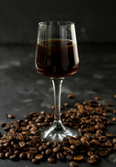 strong coffee liqueur with roasted coffee beans