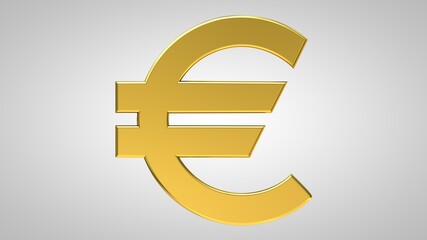 золотой обьемный символ евро