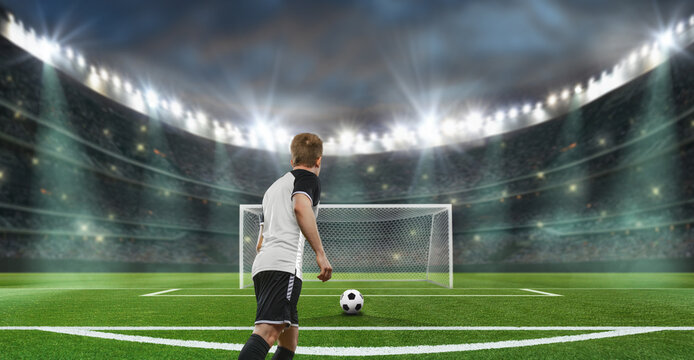 soccer stadium - a player ready for penalty