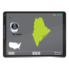 Tablet pc with maine map