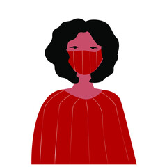 
Fashion quarantine mask woman for fashion design. Protective medical face mask. Vector. Female mask. Isolated vector art. Coronavirus outbreak concept. Cartoon flat illustration