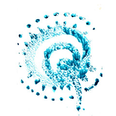 Hand drawn watercolor turquoise spiral 