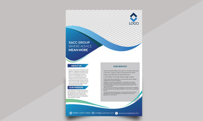 Business Flyer Layout with Blue Accents