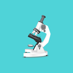 isolated single image microscope papercaraft pharmaceutical instrument, microbiology magnifying tool. Symbol of science, chemistry and exploration. magnifying tool vector illustration