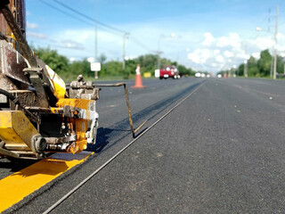 Yellow traffic line in Thailand