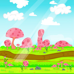 Fototapeta premium mushroom garden landscape