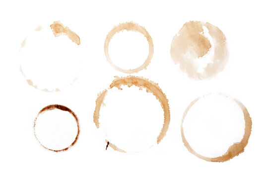 Brown Coffee cup mark on white