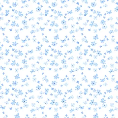 Wall murals Blue and white Vector seamless pattern. Pretty pattern in small flower. Small light blue flowers. White background. Ditsy floral background. The elegant the template for fashion prints.