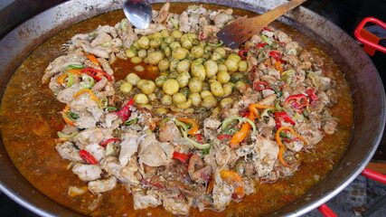 Street food festival with delicious traditional culinary tasty