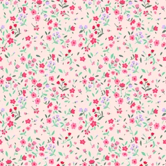 Wallpaper murals Small flowers Floral pattern. Pretty flowers on white background. Printing with small pastel colour flowers. Ditsy print. Seamless vector texture. Spring field.