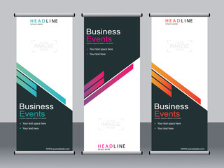 Business banner roll up set,standee banner template,Modern banner.