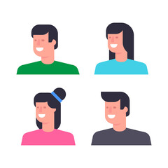 Avatar profile icon. Portrait or Person Head. flat style. isolated on white background
