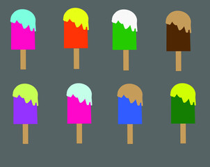 Vector image of an ice cream arranged repeatedly. Food and illustration.