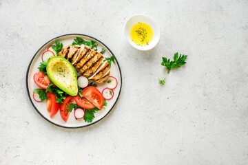 Grilled chicken and avocado