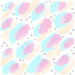 Cute abstract background. Brush stains, paint strokes and marker pattern. Colorful vector background. Children, kids sketch drawing