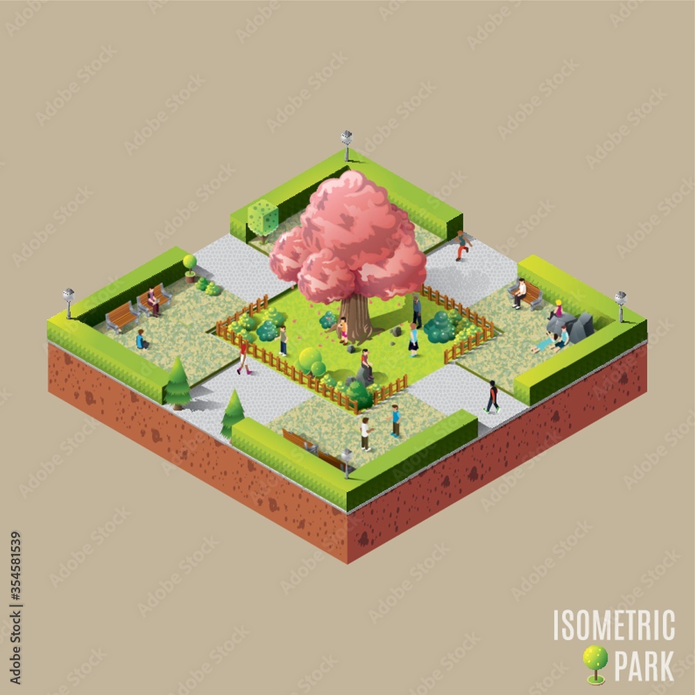 Poster Isometric park