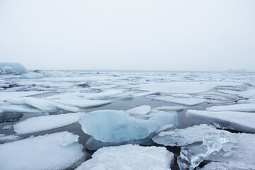 Obraz premium Iceland landscapes from April, so quite snowy. Jökulsárlón
