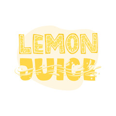 Lemon juice - lettering logo. Vector illustration.