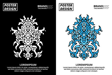 Cool surrealistic doodle art illustration for poster, sticker, or apparel merchandise. with tribal style.