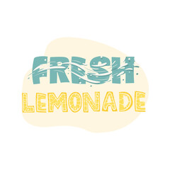 Fresh lemonade - lettering logo design. Vector illustration.
