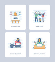 Online Training and Ideas Icons 