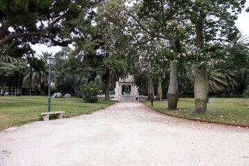 park with gardens in valencia without people