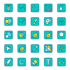 Vector icons set of art and graphic designer cursors