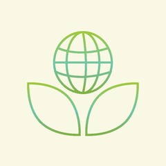 Globe icon with leaves