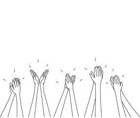 Hands clapping. Applause vector. Concept: approval, enthusiasm of the audience, viewers, audience in response to a story, presentation, demonstration, important news and a responsible decision.