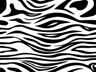 Zebra skin print. Vector seamless pattern. Black stripes and spots on a white background. Fashion trendy stylish fabric. White Tiger Leather - Wrap Decor cover