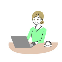 パソコンと女性