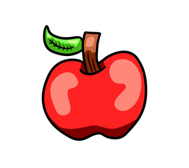 Cartoon Stylized Red Apple