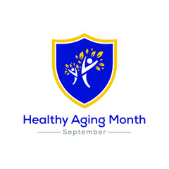 Vector illustration on the theme of Healthy Aging month observed each year during September.