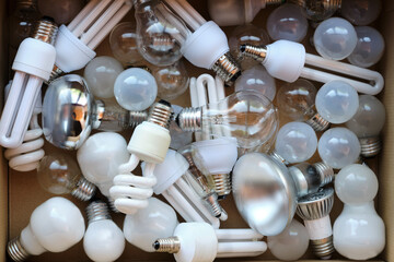 box with obsolete bulbs - 354589584