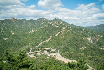 Fototapeta na wymiar Badaling Great Wall of China aerial drone view