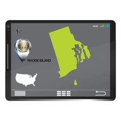 Tablet pc with rhode island map