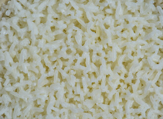 Close up wet cooked rice texture.