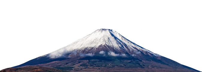 Berg Fuji isoliert auf weißem Hintergrund leicht zu entfernen. Er ist der höchste Vulkan Japans.