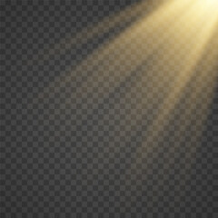 Vector transparent sunlight special lens flash light effect.front sun lens flash. Vector blur in the light of radiance.