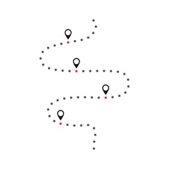 Route line vector template illustration