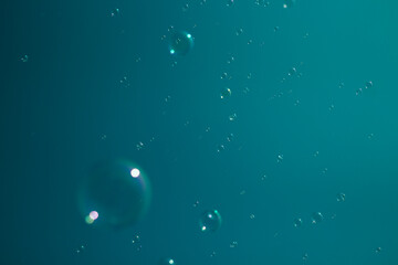 Bubbles floating in the air