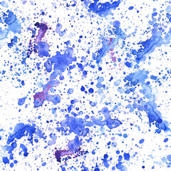 Pattern abstract paint spots on white background. Color watercolor stains and blots.
