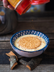 Freshly made homemade custard