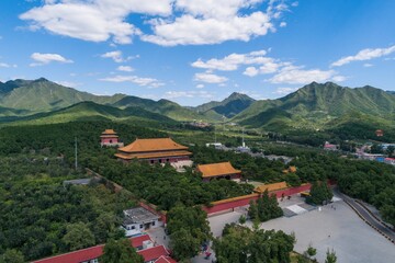 Fototapeta na wymiar Ming Tombs Changling mausoleum in China aerial drone photo