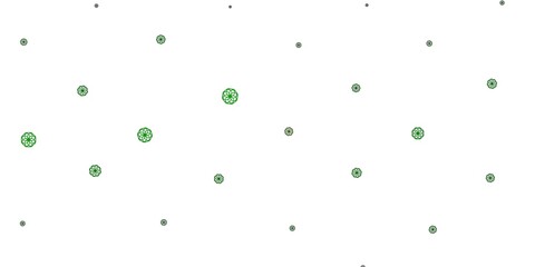 Light Green, Yellow vector doodle template with flowers.