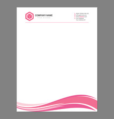 Pink Feminine Letterhead Template with Square Logo