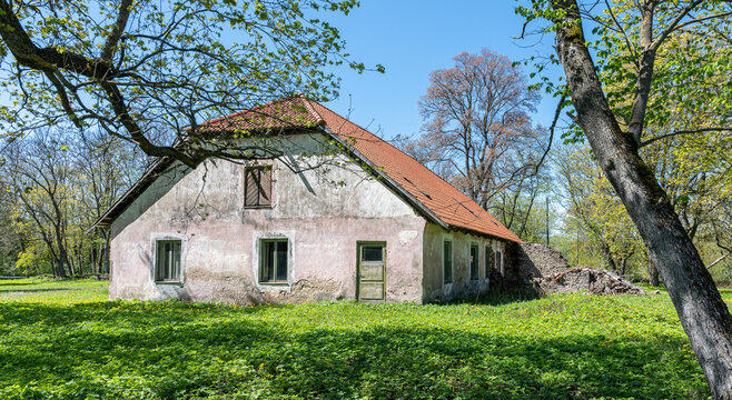 old agriculture style building in estonia