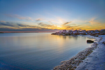 sunset over the lake