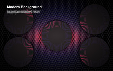 Illustration vector graphic of Abstract background purple dimension on black modern